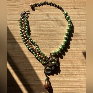 Heidi Daus Multicolor Floral Pearl Necklace